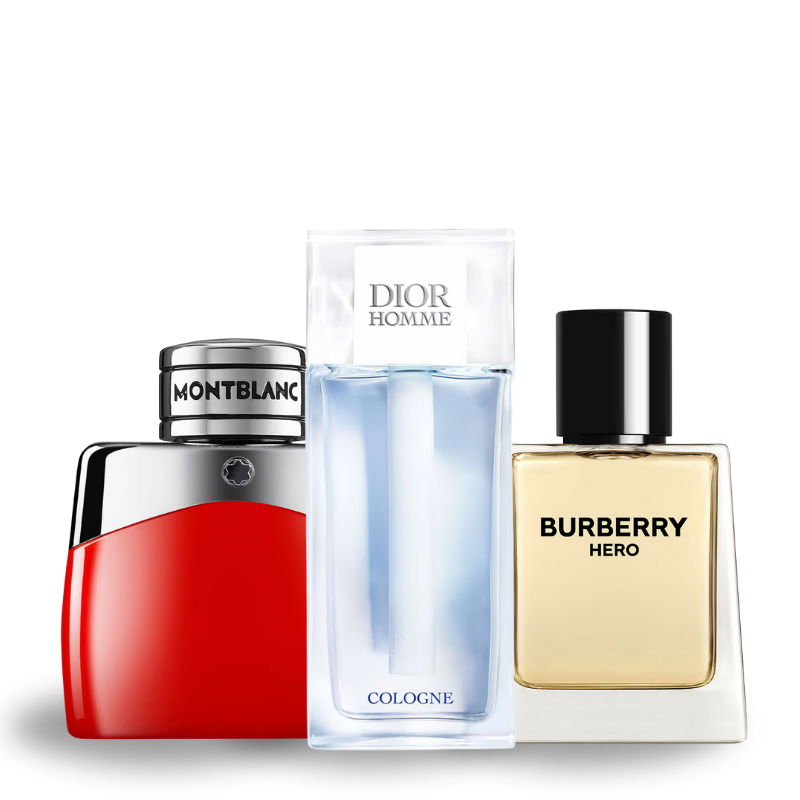 Combo de 3 Perfumes Montblanc Legend Red, Dior Homme Cologne e Burberry Hero 100ml